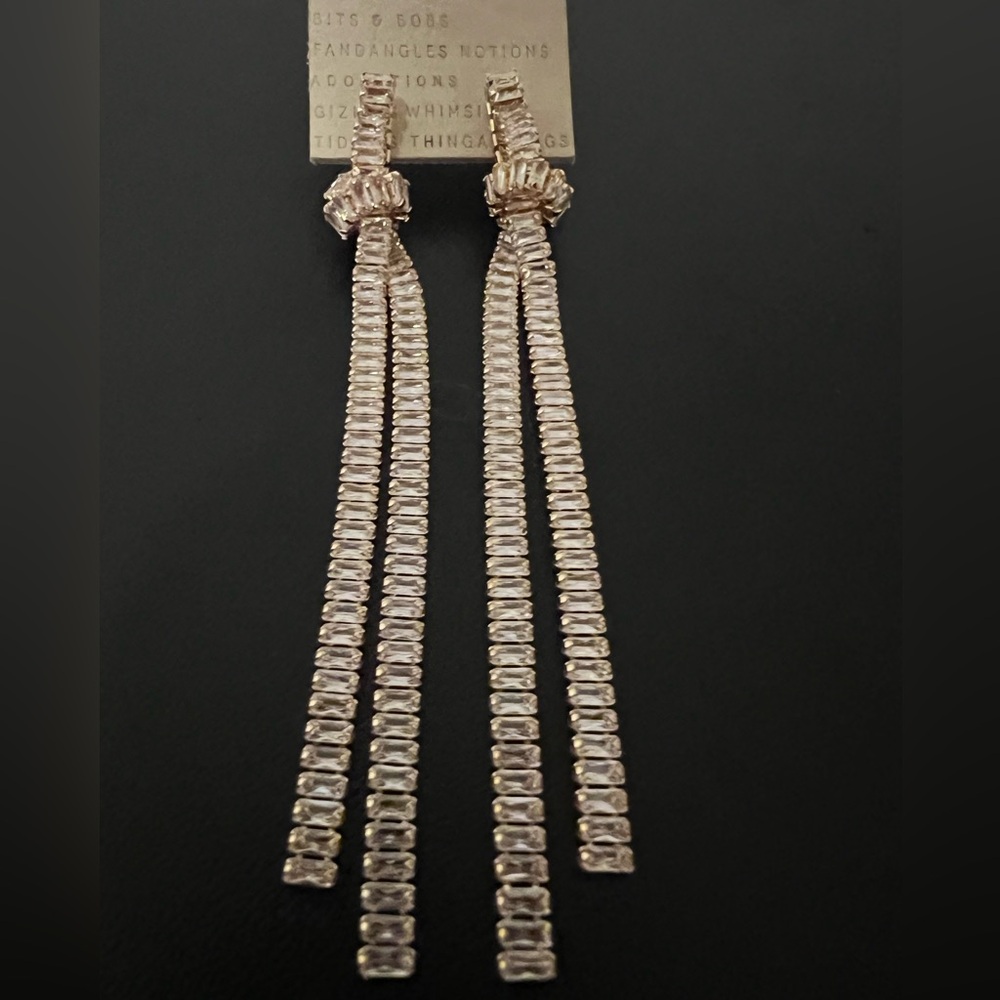 Anthropologie Crystal Knotted Drop Earrings - NWT - Picture 13 of 16